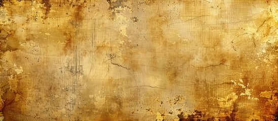Obraz premium Vintage gold paper with a wide grunge style, ideal for design work, featuring an antique look and copy space image.