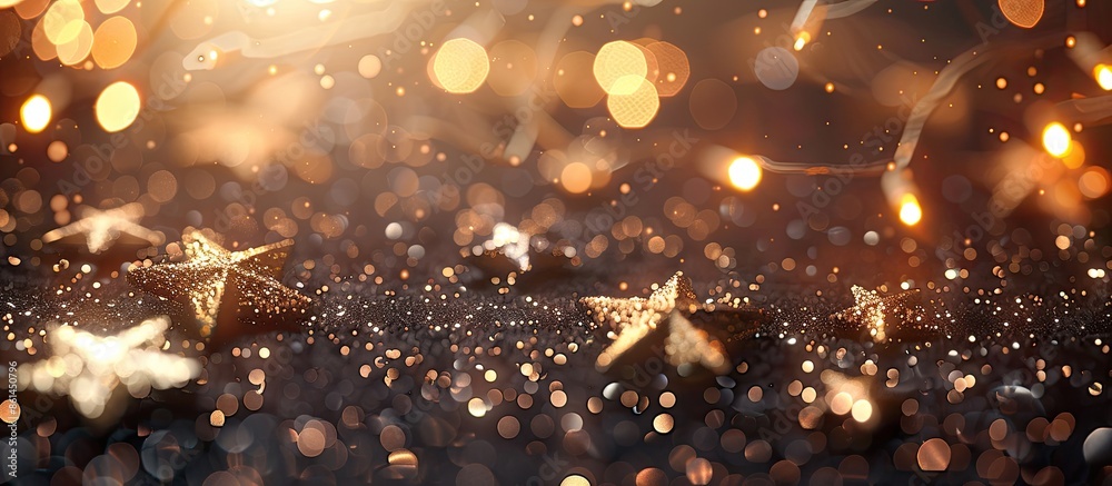 Poster elegant abstract background with twinkling lights and shimmering stars creates a festive christmas a