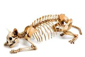 cat skeleton isolated on white background. cat skeleton png genrated by AI.