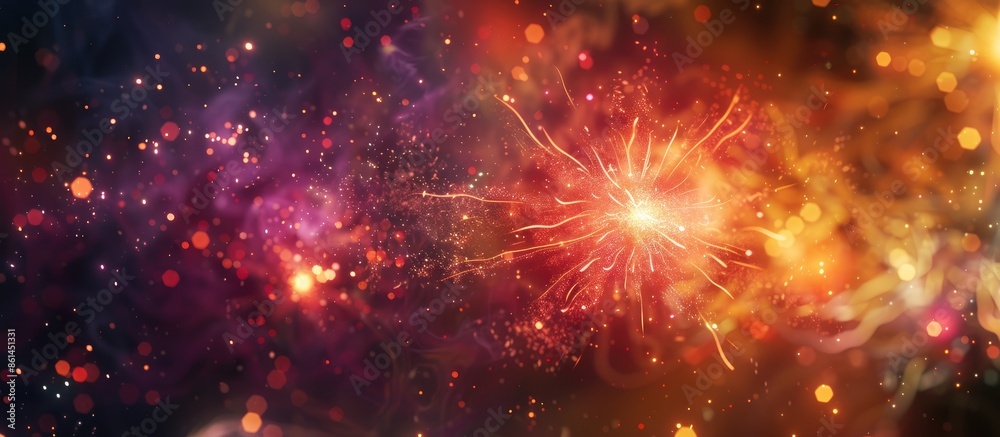 Leinwandbilder abstract christmas firework background with copy space image featuring a sparkler igniting in dense 