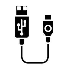 Usb cable glyph icon