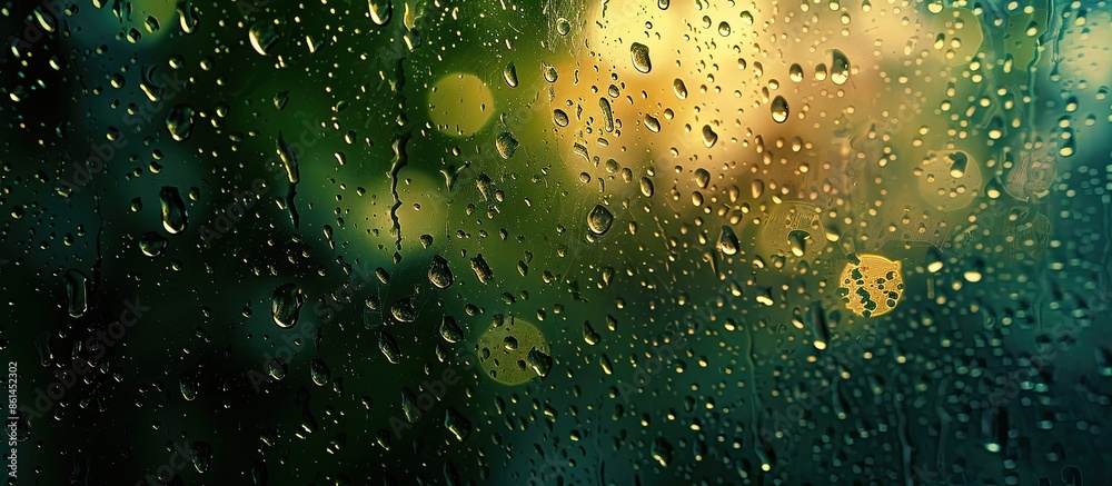 Aufkleber Raindrops creating a textured abstract background with copy space image.
