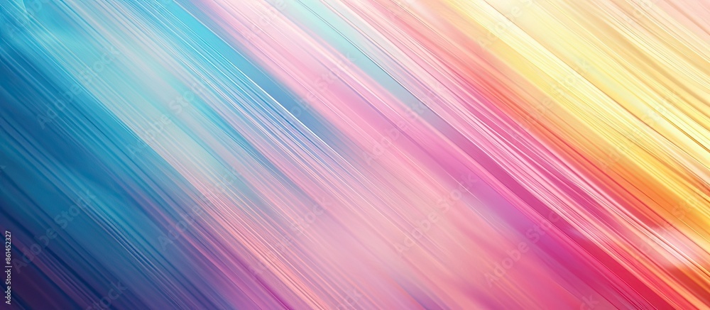 Fototapete Colorful lines create a light abstract gradient motion on the blurred background, appealing for use as a wallpaper with copy space image.