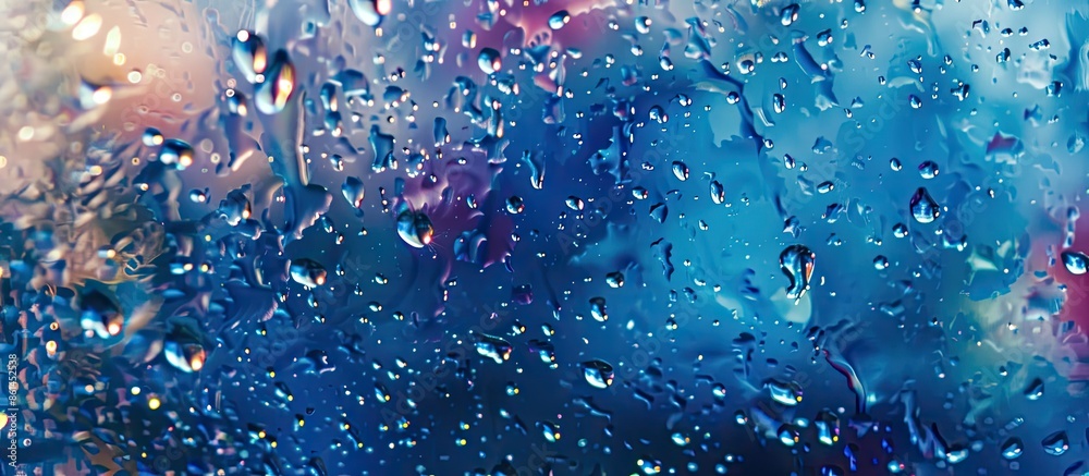Aufkleber Raindrops creating a textured abstract background with copy space image.