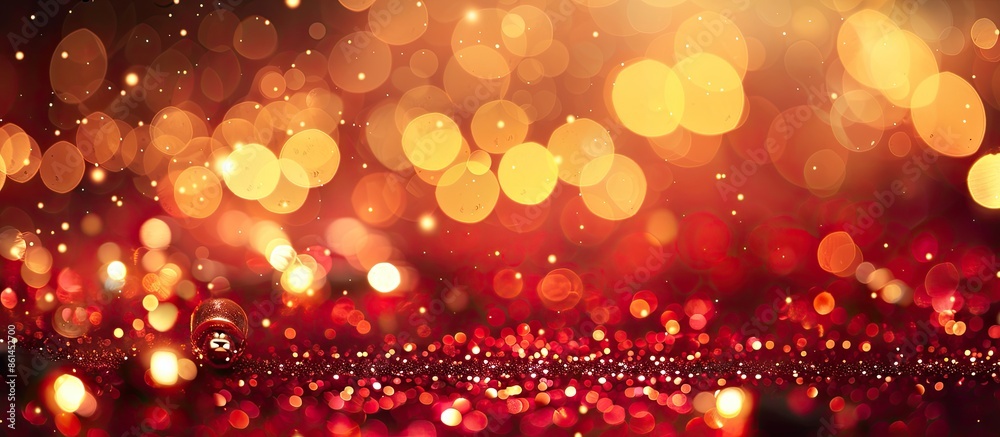 Leinwandbilder abstract golden bokeh creating a festive backdrop with glittering christmas lights on a defocused re