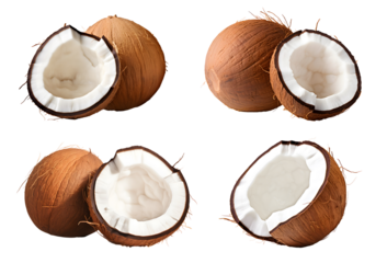 a coconut with a white shell