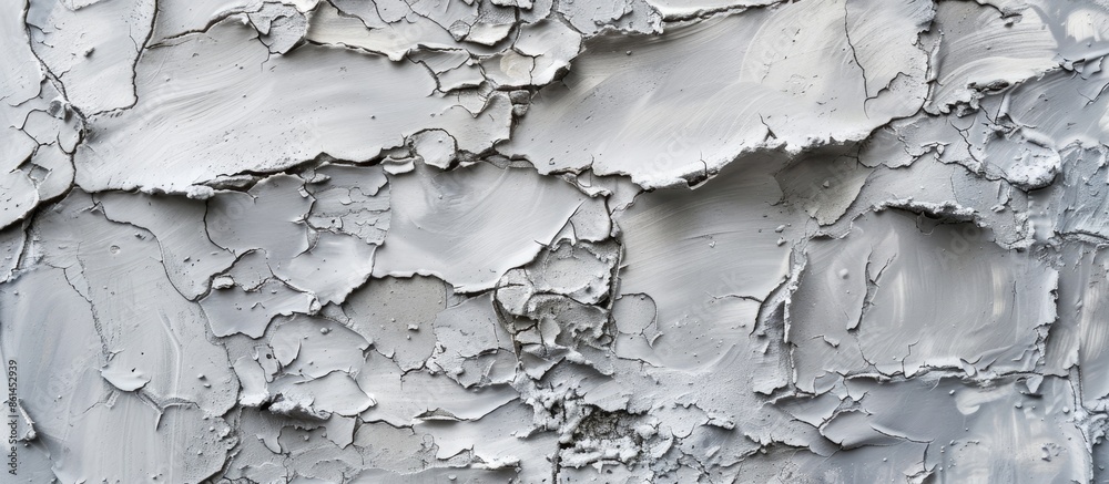 Poster Detailed plastering texture wall creating an Abstract grey background with copy space image.