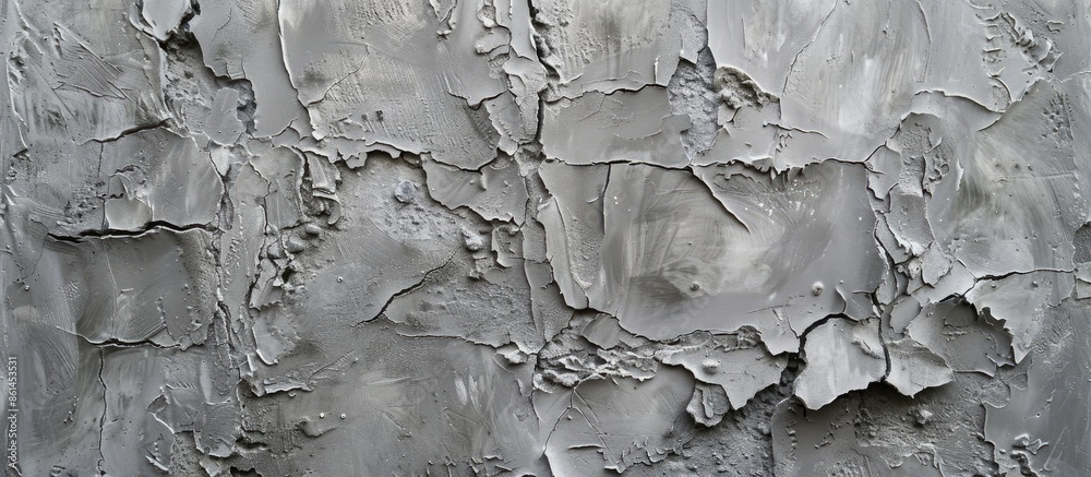 Poster Detailed plastering texture wall creating an Abstract grey background with copy space image.