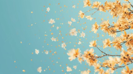 Close-up view of pollen flying from tree flower bud into air in allergy season.