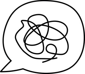 Chaos in a Speech Bubble Outline 