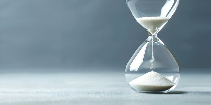 Time running out deadlines looming like an hourglass draining sand. Concept Time Management, Stress Relief, Productivity, Goal Setting, Focus