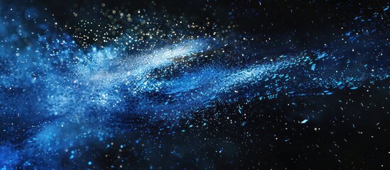 Fototapeta premium blue particles nebula no black background.