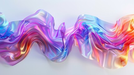 Obraz premium Abstract colorful liquid wave, iridescent texture, flowing design, vibrant colors, digital art, modern graphic, background.