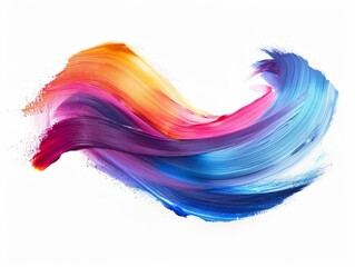 Abstract colorful paint stroke in a wave shape on a white background. Perfect for modern design.