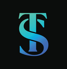 TS Luxury Initial ST Monogram classic elegant style logo vector