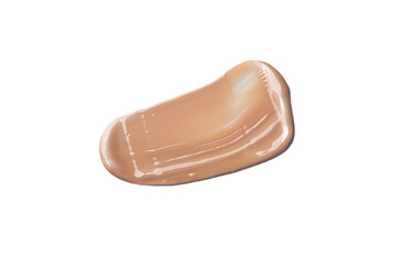 Make up smear swatch foundation smudge texture isolated on a white background swatch of cosmetics