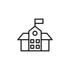 Educational School Building Icon Ideal for Academics