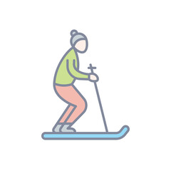Skiing vector icon