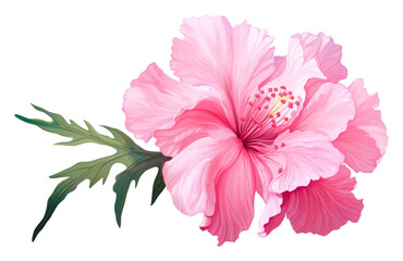Obraz premium PNG Pink flower hibiscus blossom plant.