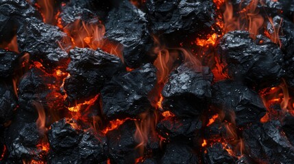 Close up of burning coals.