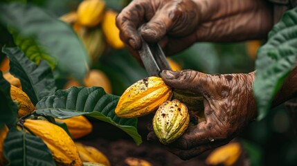 Closeup of Cocoa beans