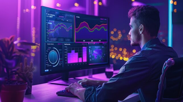 An image displaying several high-tech computer screens in a monitoring center with global maps and data visualizations.