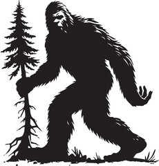 Bigfoot silhouettes vector image Flat silhouette design illustration