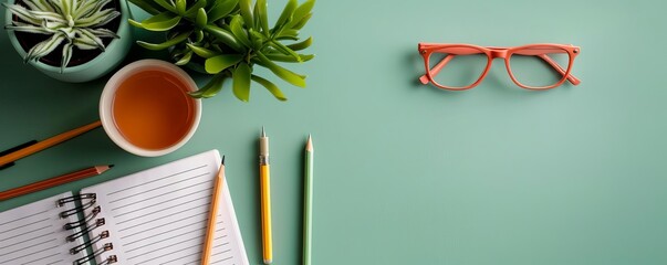 Success in academic achievements top view Academic excellence technology tone vivid