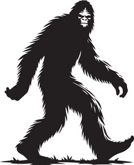 Bigfoot silhouettes vector image Flat silhouette design illustration