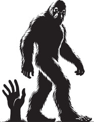 Fototapeta premium Bigfoot silhouettes vector image Flat silhouette design illustration