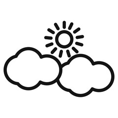 Cloud and Sun Icon Perfect for Weather Forecast Widgets