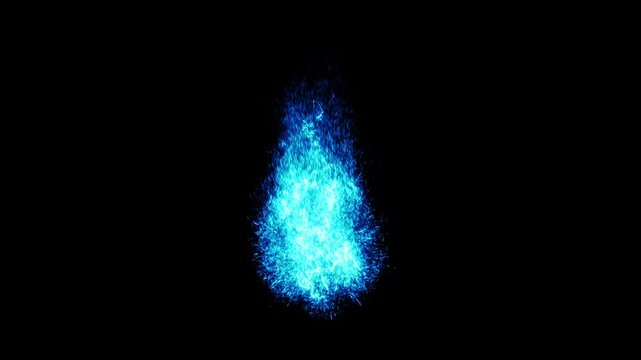 blue fire electric spark effect loop animation