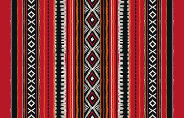 Ethnic ikat seamless pattern in tribal. Geometric ethnic ornament print. Ikat pattern style. Design for background, carpet,wallpaper,clothing,wrapping,batik,fabric,Vector,illustration,embroidery.