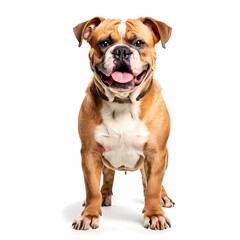 Obraz premium Continental bulldog dog breed standing against white background, AI Generated