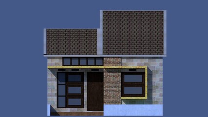 2D Illustration of A Small House-Building Exterior