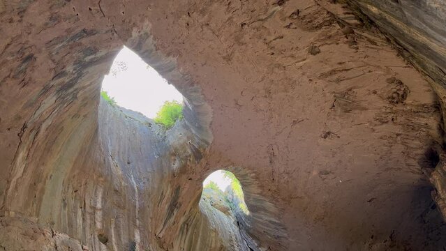 Prohodna cave God eyes Bulgaria Stara Planina