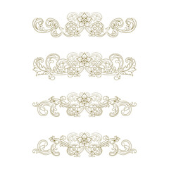 Classic Vitage Wedding Ornaments Frames Separator Elements Classic Vintage Wedding Invitation Hand Drawn Ornate the Calligraphy Poster Victorian Style