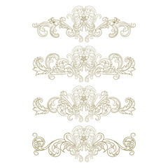 Classic Vitage Wedding Ornaments Frames Separator Elements Classic Vintage Wedding Invitation Hand Drawn Ornate the Calligraphy Poster Victorian Style