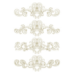 Classic Vitage Wedding Ornaments Frames Separator Elements Classic Vintage Wedding Invitation Hand Drawn Ornate the Calligraphy Poster Victorian Style