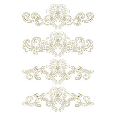 Classic Vitage Wedding Ornaments Frames Separator Elements Classic Vintage Wedding Invitation Hand Drawn Ornate the Calligraphy Poster Victorian Style