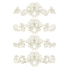 Classic Vitage Wedding Ornaments Frames Separator Elements Classic Vintage Wedding Invitation Hand Drawn Ornate the Calligraphy Poster Victorian Style