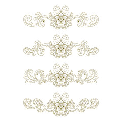 Fototapeta premium Classic Vitage Wedding Ornaments Frames Separator Elements Classic Vintage Wedding Invitation Hand Drawn Ornate the Calligraphy Poster Victorian Style