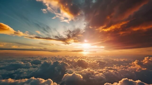 Sunset over the cloudy sky sunrise over the mountain dark clouds full hd 4k ultra animation video download