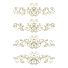 Fototapeta premium Classic Vitage Wedding Ornaments Frames Separator Elements Classic Vintage Wedding Invitation Hand Drawn Ornate the Calligraphy Poster Victorian Style