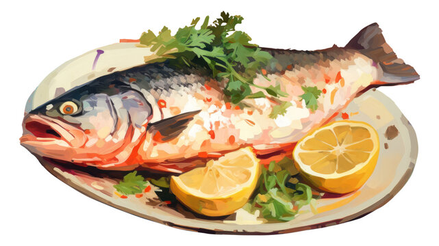 PNG Seafood staek seafood painting animal.