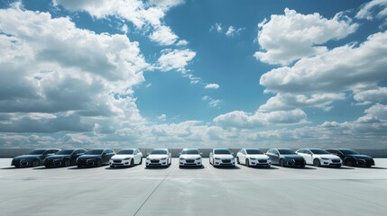 The fleet of modern cars