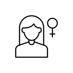Female outline icons, minimalist vector illustration ,simple transparent graphic element .Isolated on white background