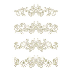 Classic Vitage Wedding Ornaments Frames Separator Elements Classic Vintage Wedding Invitation Hand Drawn Ornate the Calligraphy Poster Victorian Style