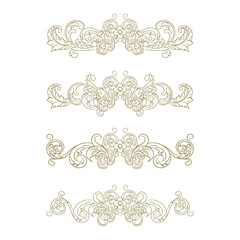 Classic Vitage Wedding Ornaments Frames Separator Elements Classic Vintage Wedding Invitation Hand Drawn Ornate the Calligraphy Poster Victorian Style