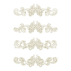 Classic Vitage Wedding Ornaments Frames Separator Elements Classic Vintage Wedding Invitation Hand Drawn Ornate the Calligraphy Poster Victorian Style